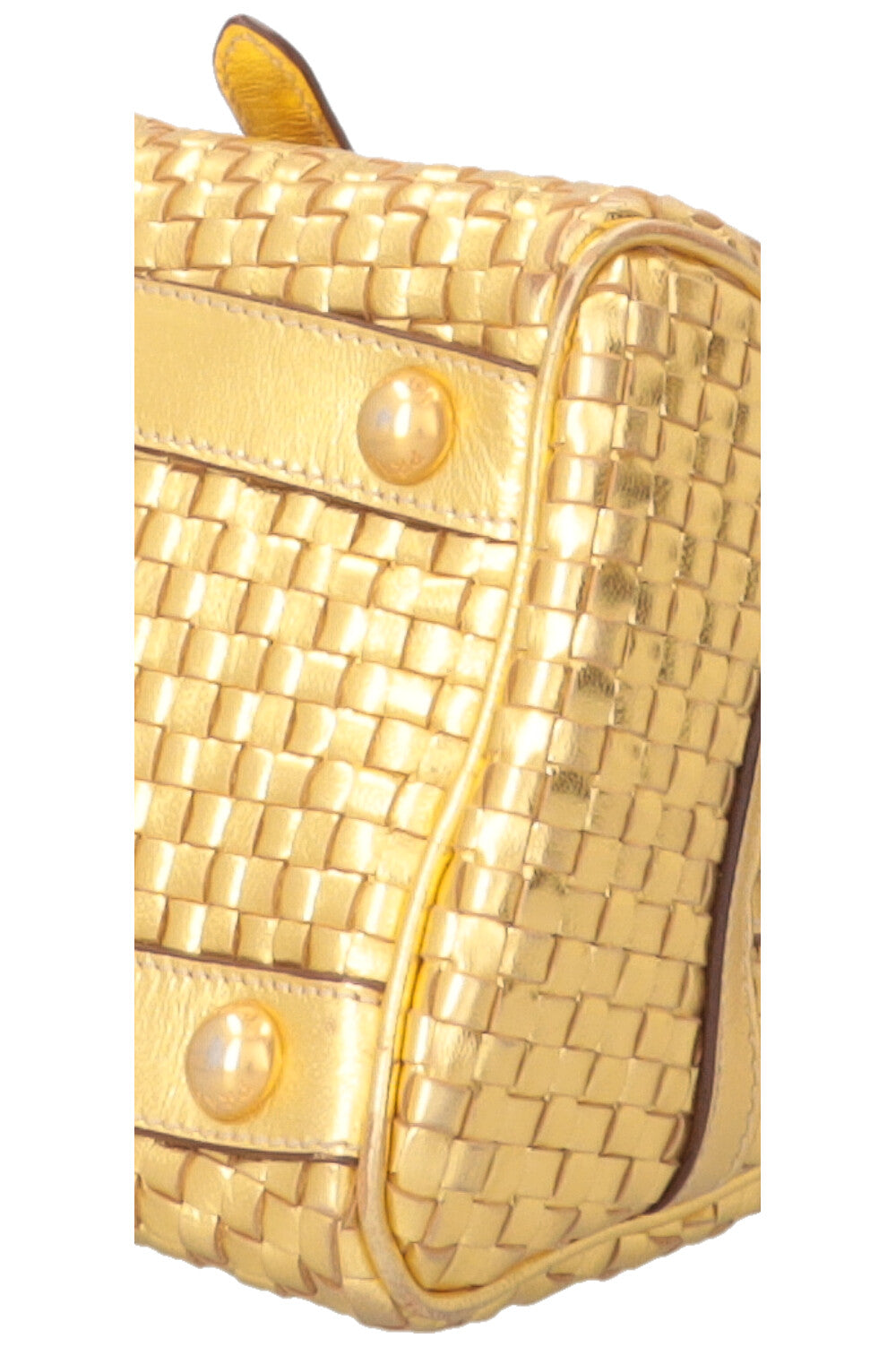 PRADA Madras Intreccio Bag Metallic Gold