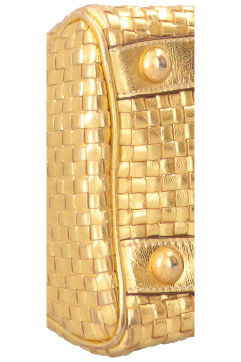 PRADA Madras Intreccio Bag Metallic Gold
