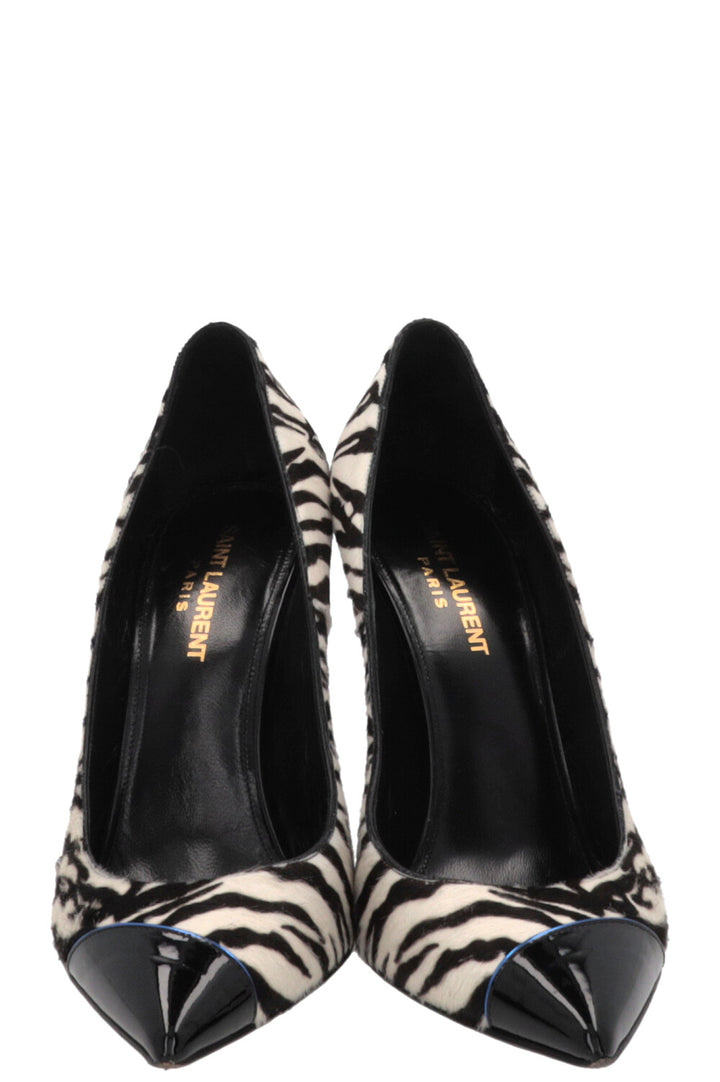 SAINT LAURENT Talons zébrés Noir Blanc