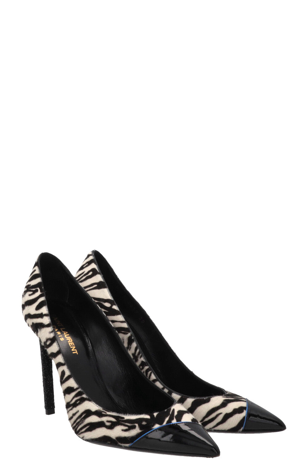 SAINT LAURENT Talons zébrés Noir Blanc
