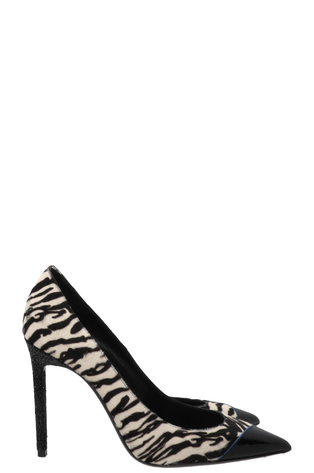 SAINT LAURENT Talons zébrés Noir Blanc
