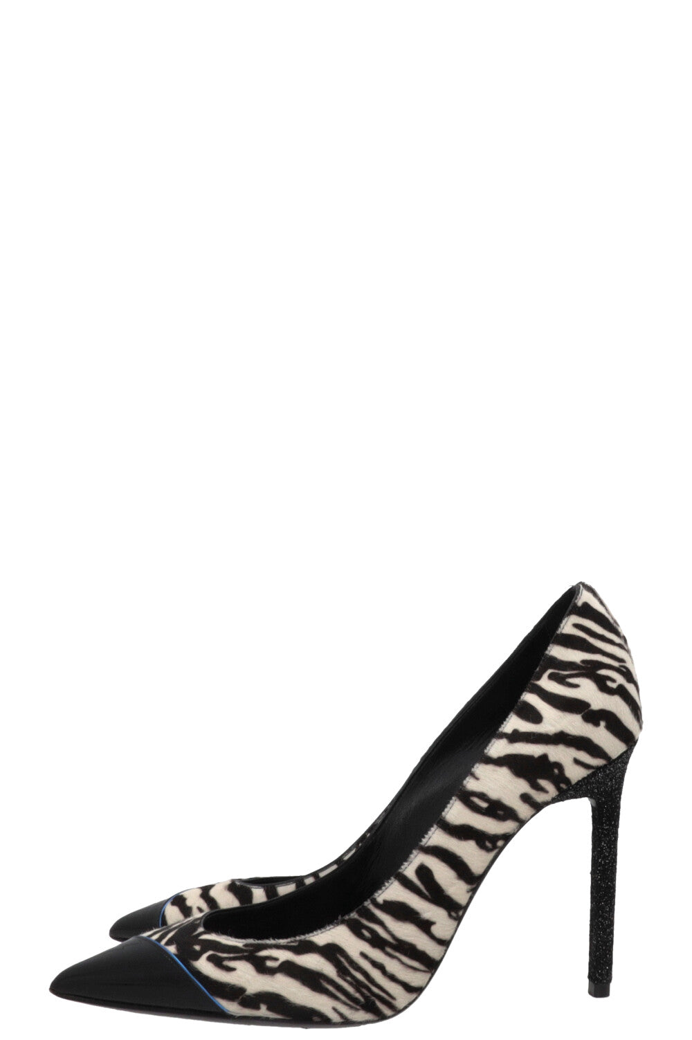 SAINT LAURENT Talons zébrés Noir Blanc