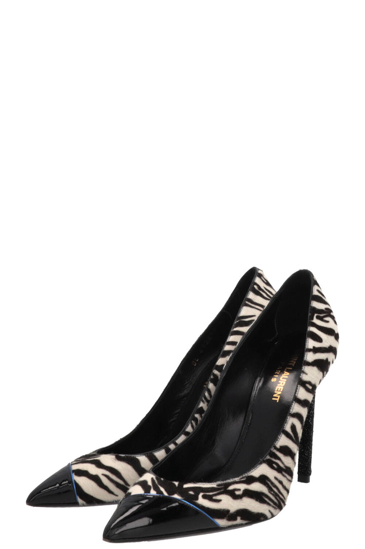 SAINT LAURENT Talons zébrés Noir Blanc