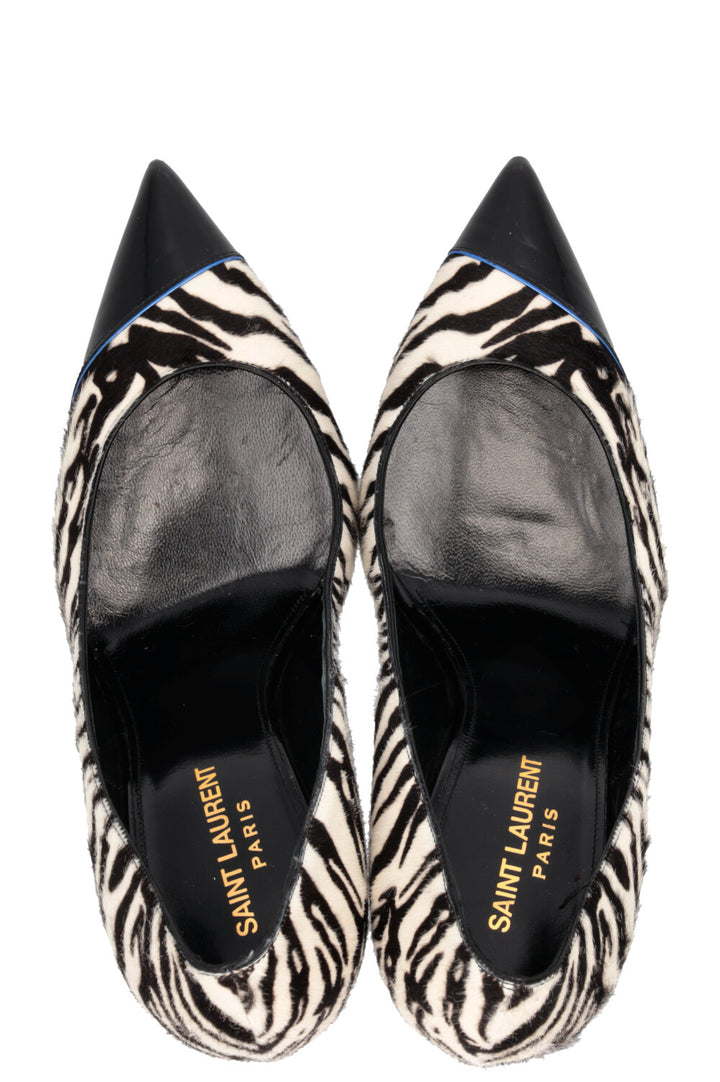 SAINT LAURENT Talons zébrés Noir Blanc