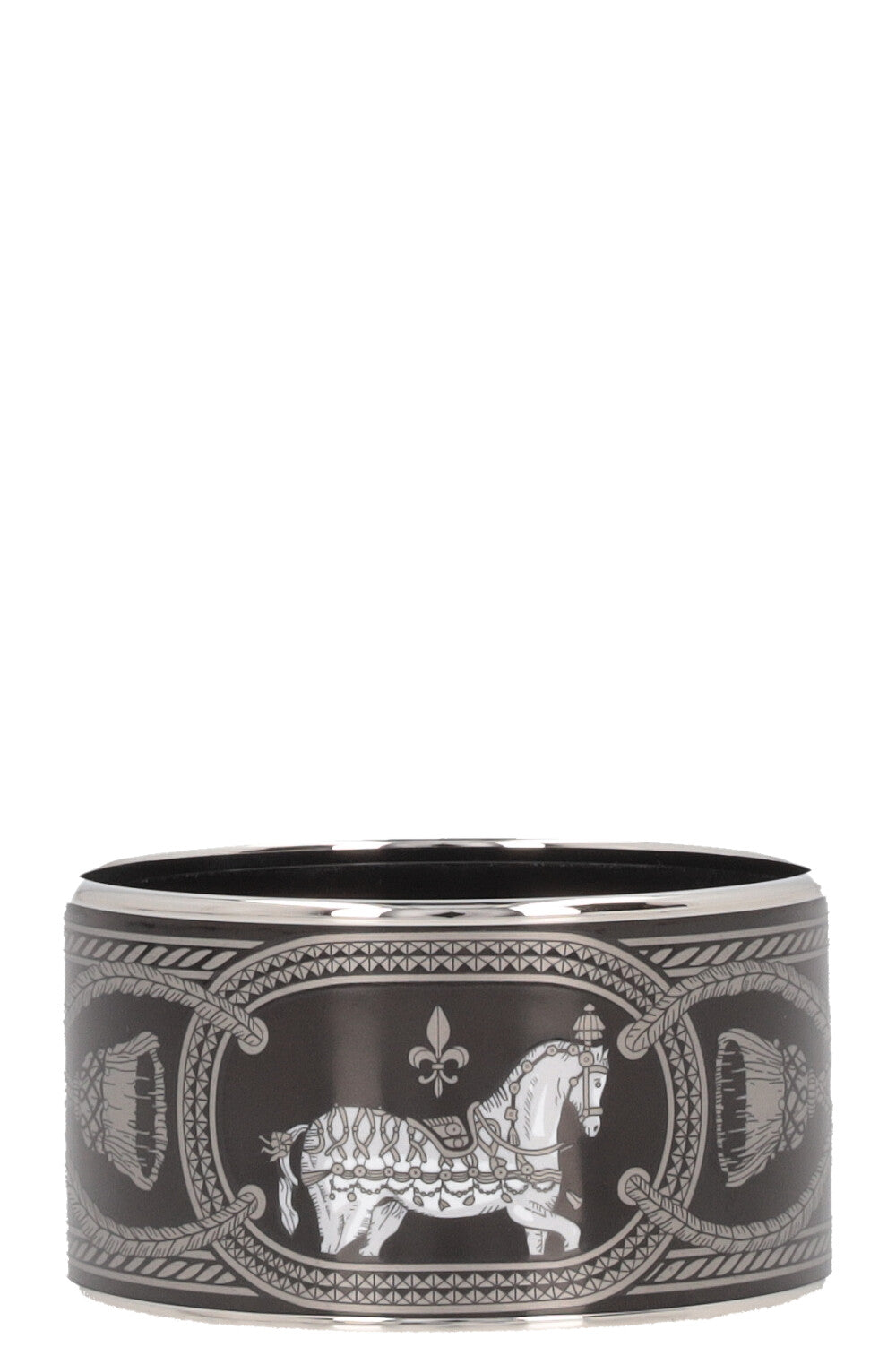HERMÈS Bracelet Grand Apparat émail noir