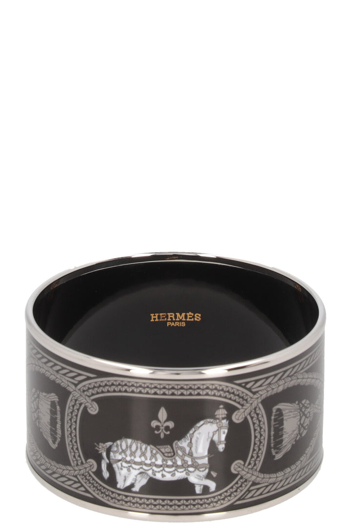 HERMÈS Bracelet Grand Apparat émail noir
