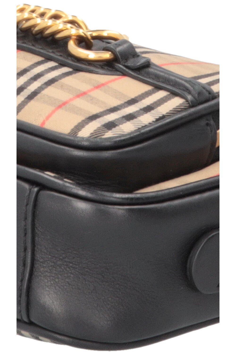 BURBERRY 1983 Check Link Camera Bag Canvas Beige Black