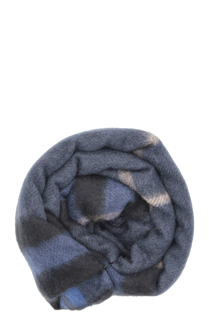 BURBERRY Check Scarf Cashmere Blue
