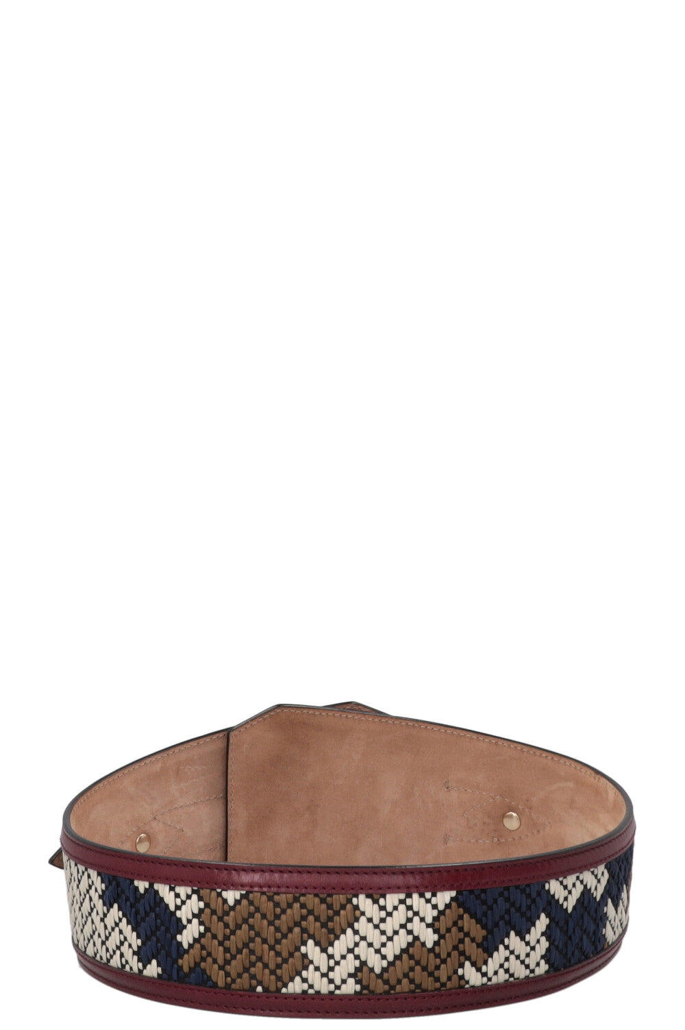 BURBERRY Wide Belt Raffia Burgundy