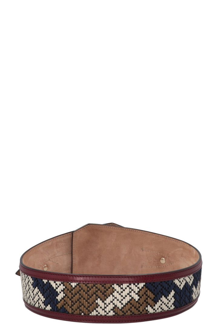 BURBERRY Wide Belt Raffia Burgundy