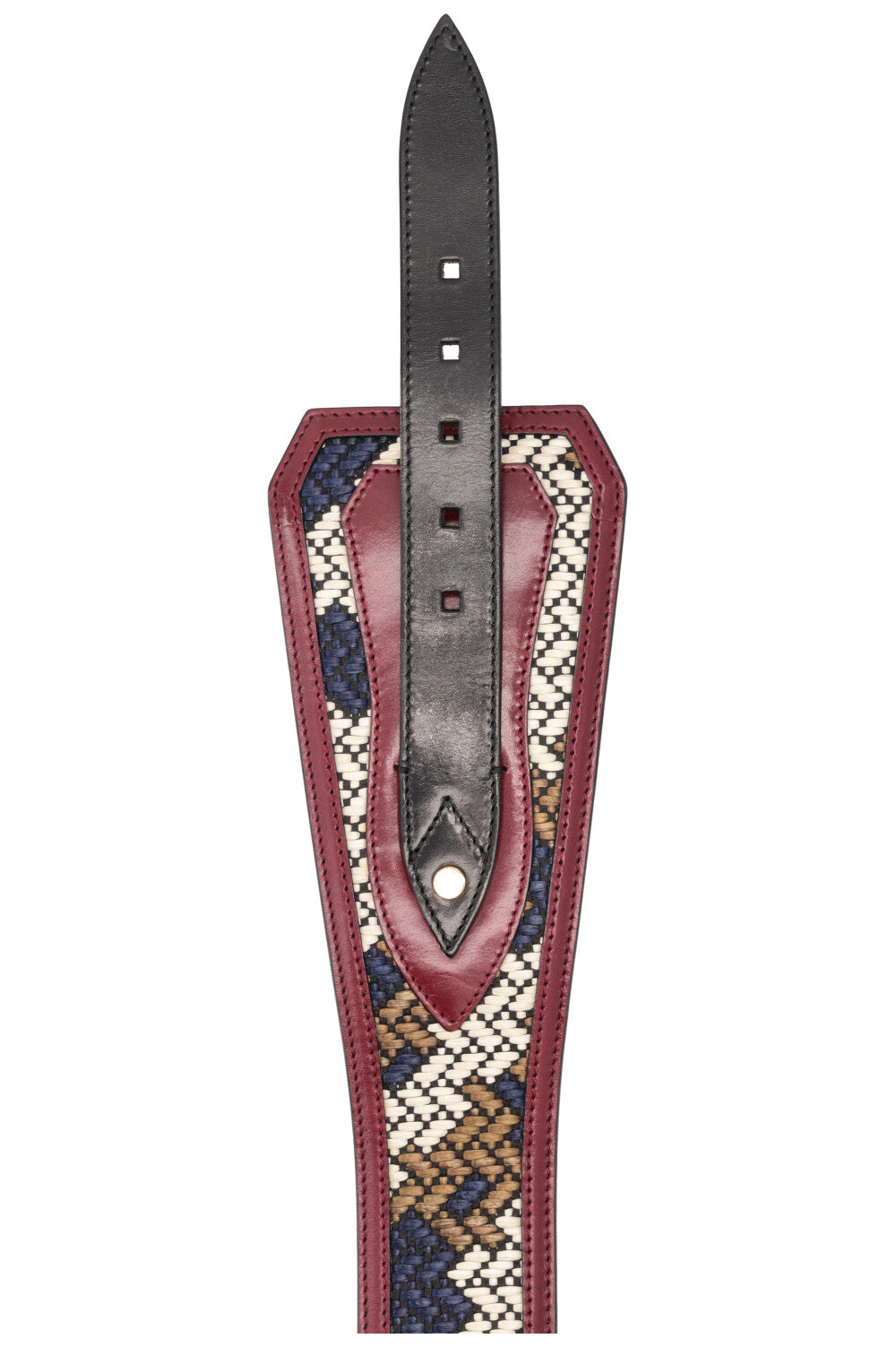 BURBERRY Wide Belt Raffia Burgundy