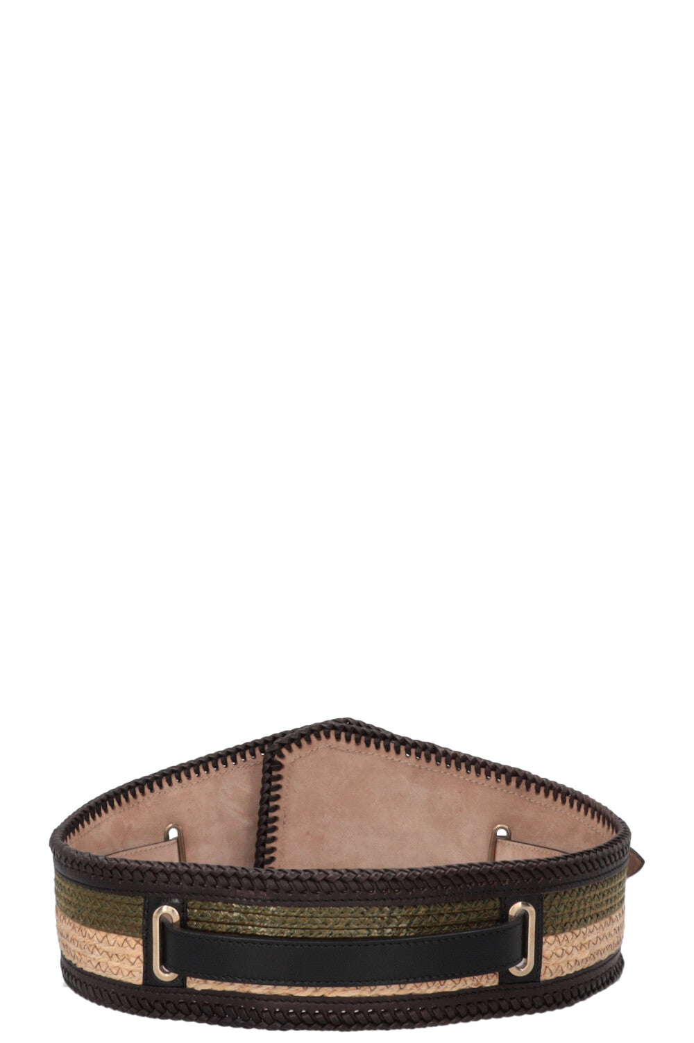 BURBERRY Wide Belt Raffia Green