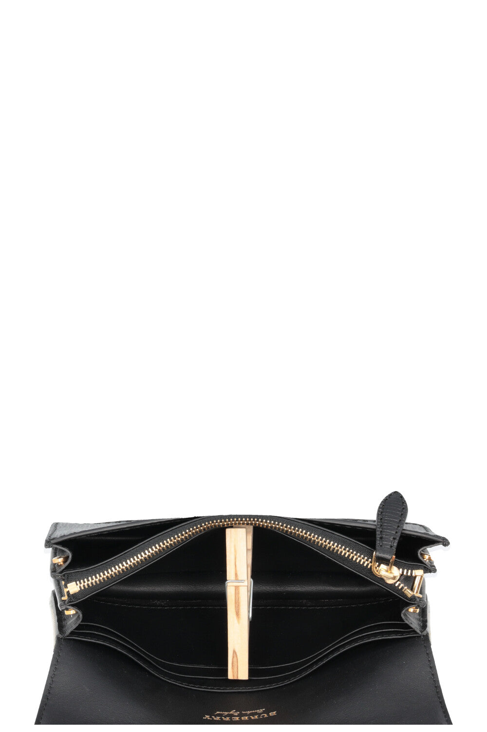 BURBERRY Madison Buckle Bag House Check Black