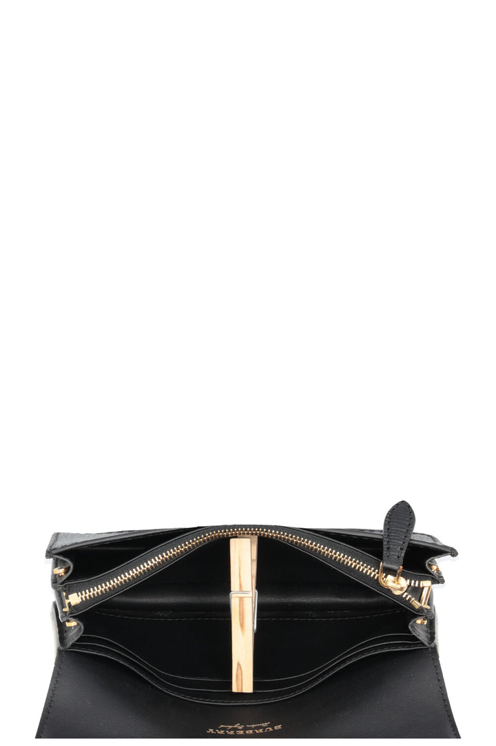 BURBERRY Madison Buckle Bag House Check Black