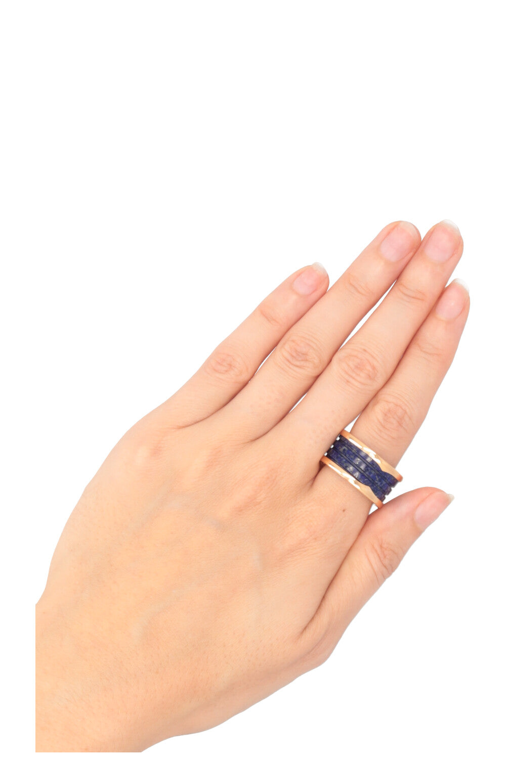 BVLGARI B.Zero1 Bague à trois bandes Marbre bleu