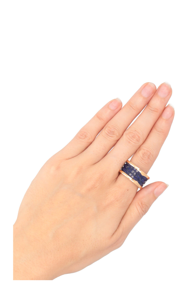 BVLGARI B.Zero1 Bague à trois bandes Marbre bleu