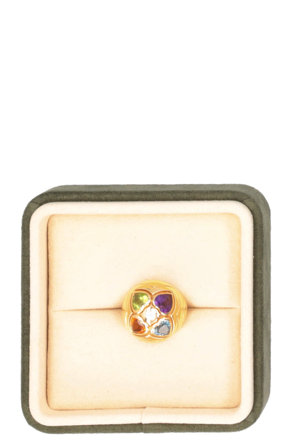 BVLGARI Heart Multi Gem Dome Ring Gold