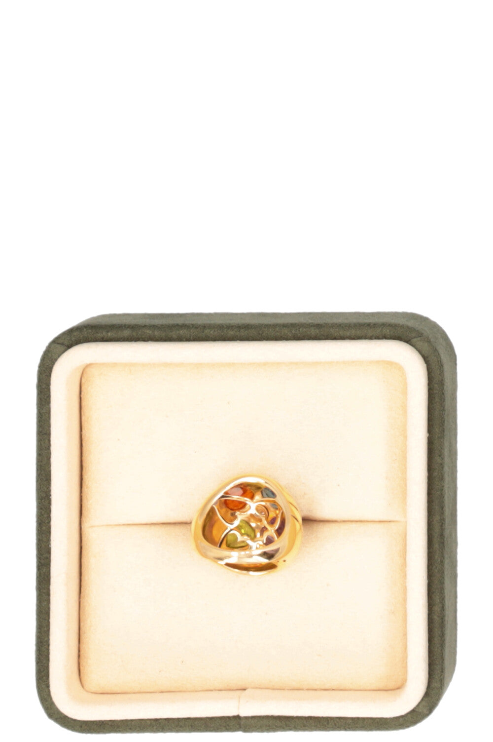 BVLGARI Heart Multi Gem Dome Ring Gold