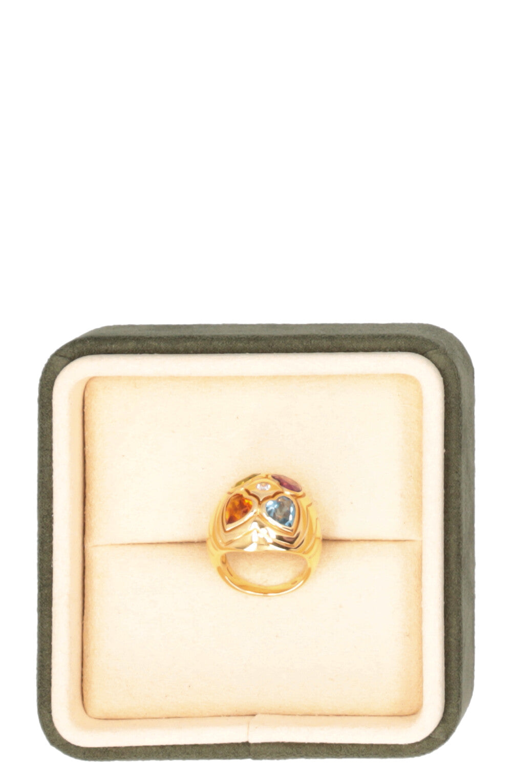 BVLGARI Heart Multi Gem Dome Ring Gold