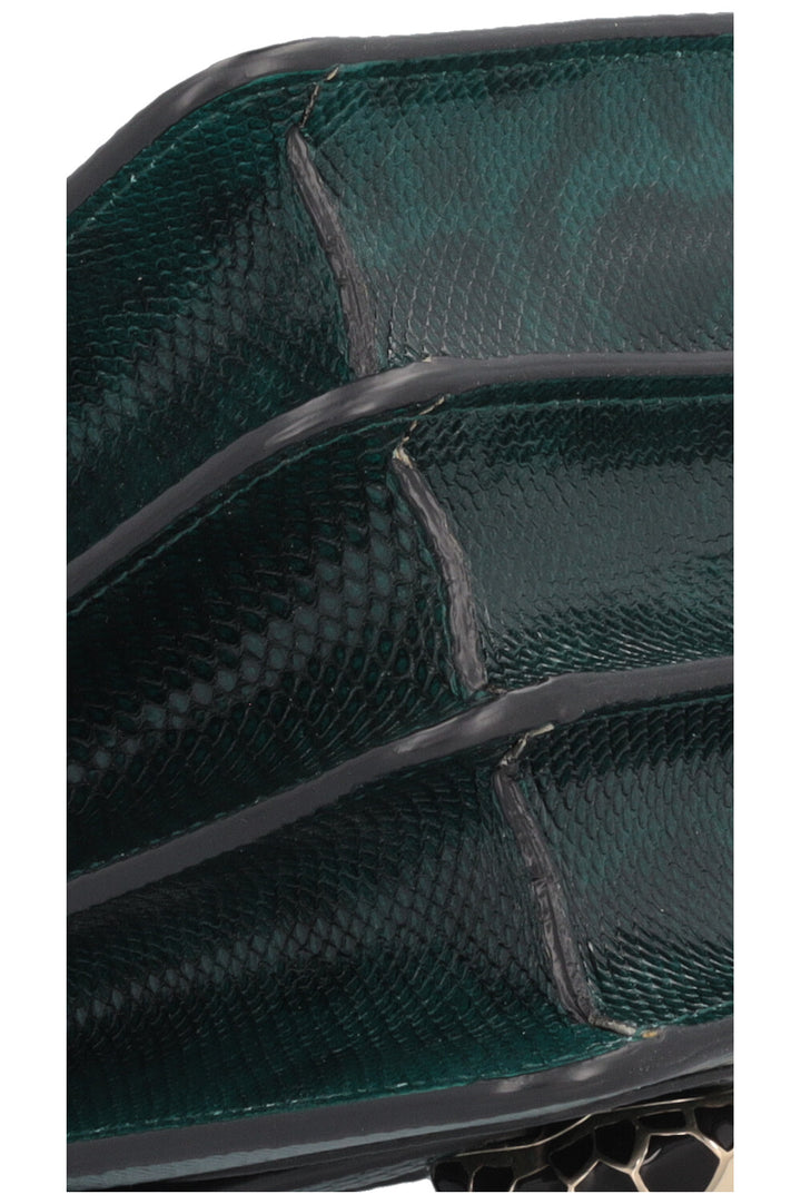 BVLGARI Serpenti Forever Top Handle Bag Karung Leahter Forrest Emerald Green