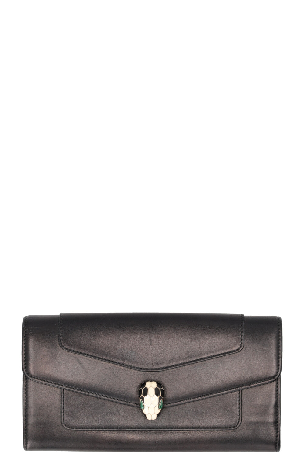 Portefeuille BVLGARI Serpenti Forever en cuir noir