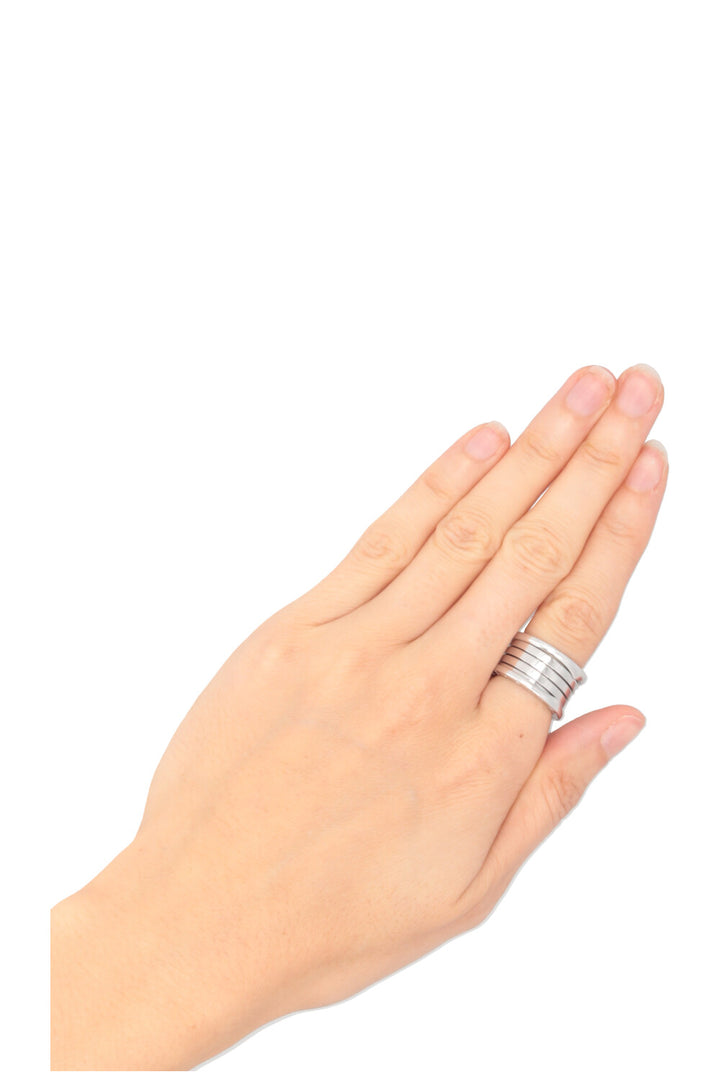 BVLGARI B.Zero 4 Band Ring White Gold
