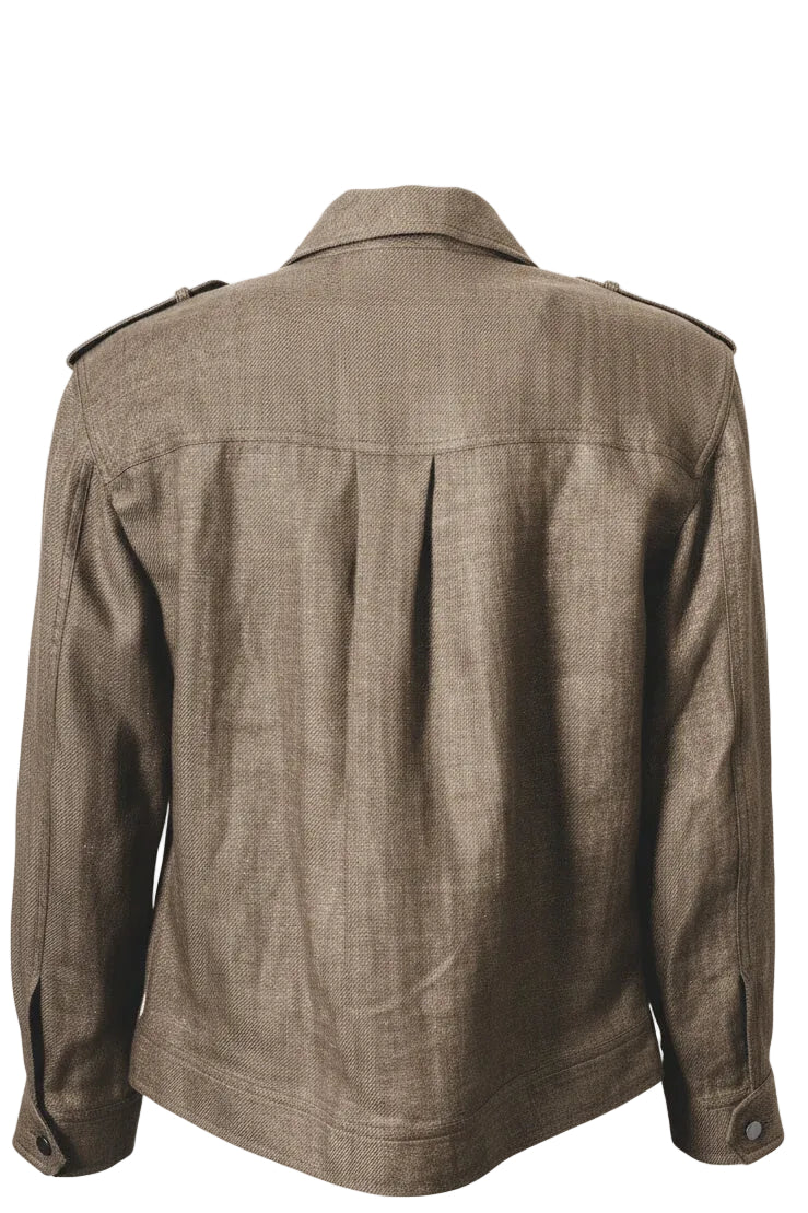 BRUNELLO CUCINELLI Blouson Bomber Lurex Lin Kaki