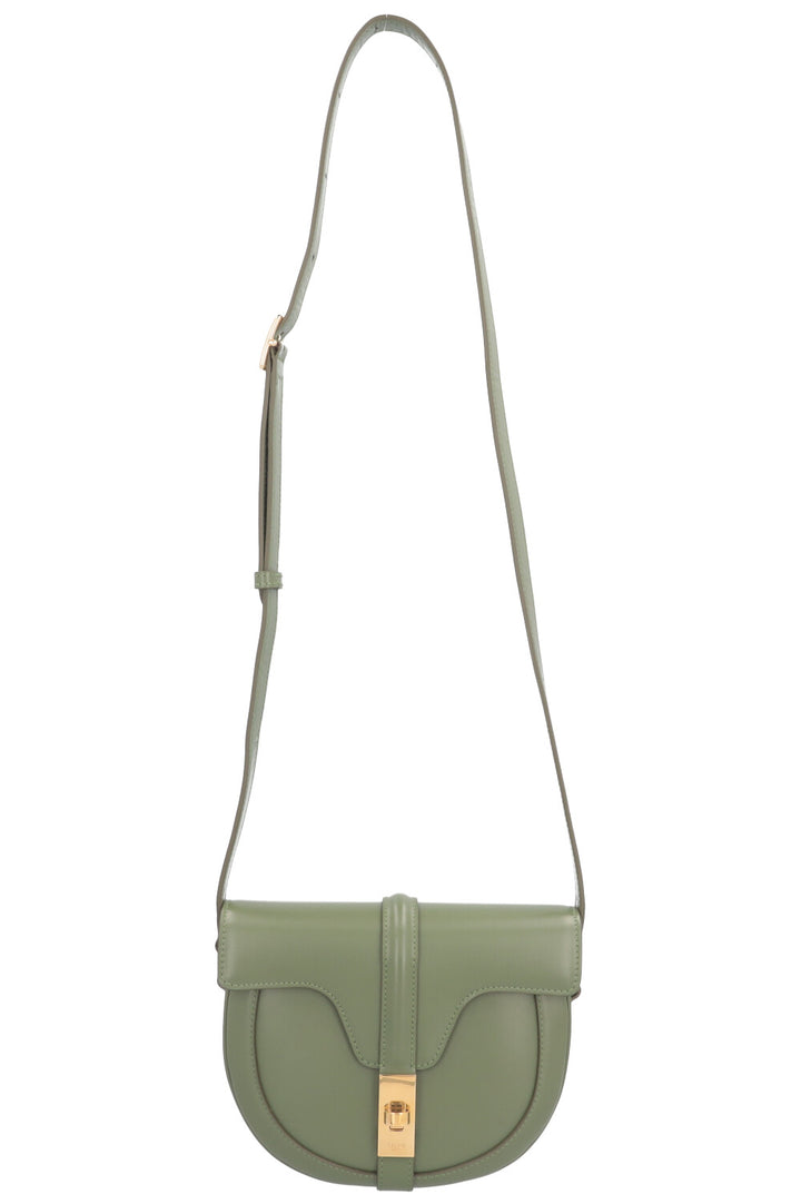 CELINE 16 Besace Crossbody Bag in Green Leather