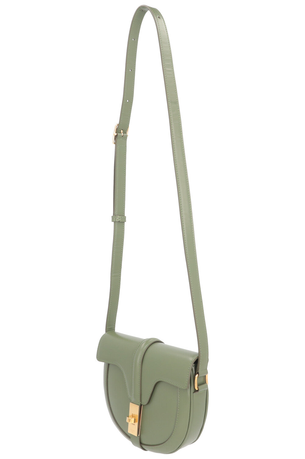 CELINE 16 Besace Crossbody Bag in Green Leather