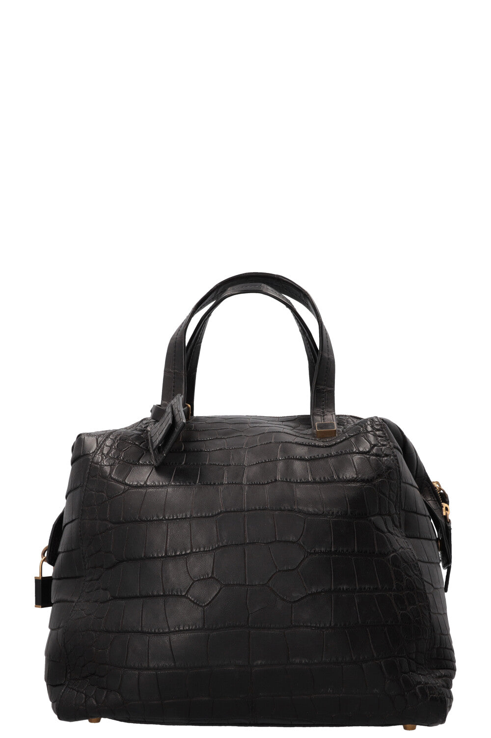 Sac bowling CÉLINE en croco noir