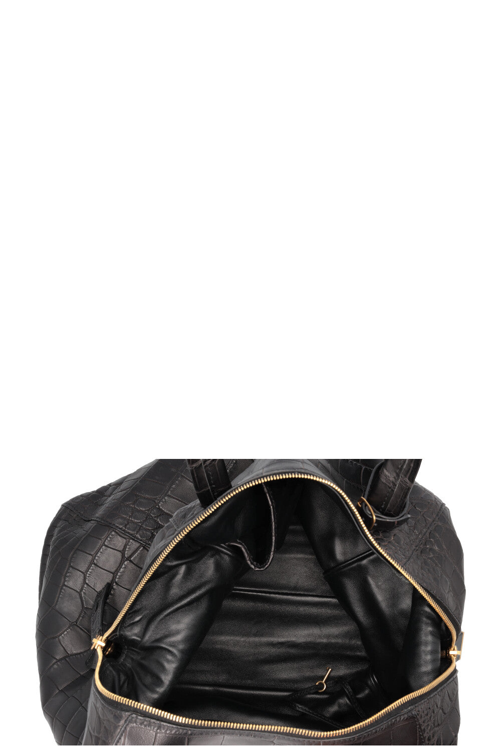 Sac bowling CÉLINE en croco noir