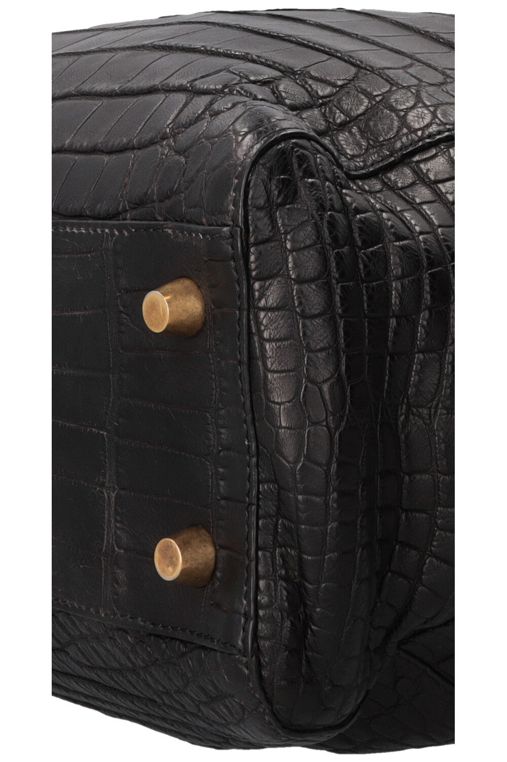 Sac bowling CÉLINE en croco noir