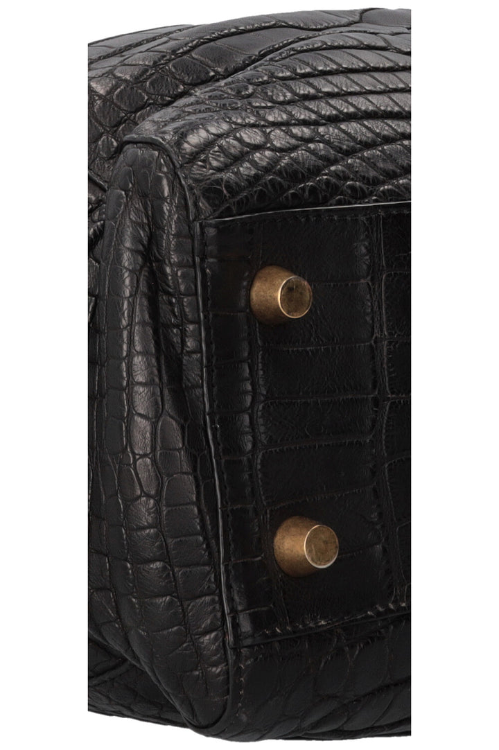 Sac bowling CÉLINE en croco noir