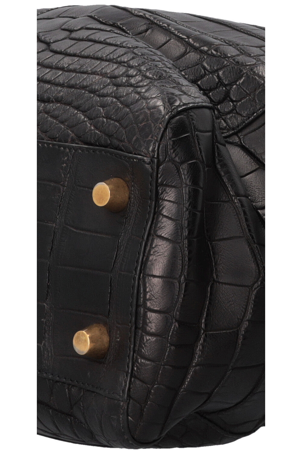 Sac bowling CÉLINE en croco noir
