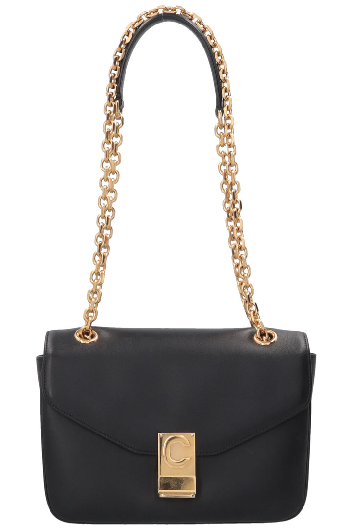 CELINE C Flap Bag Leather Black