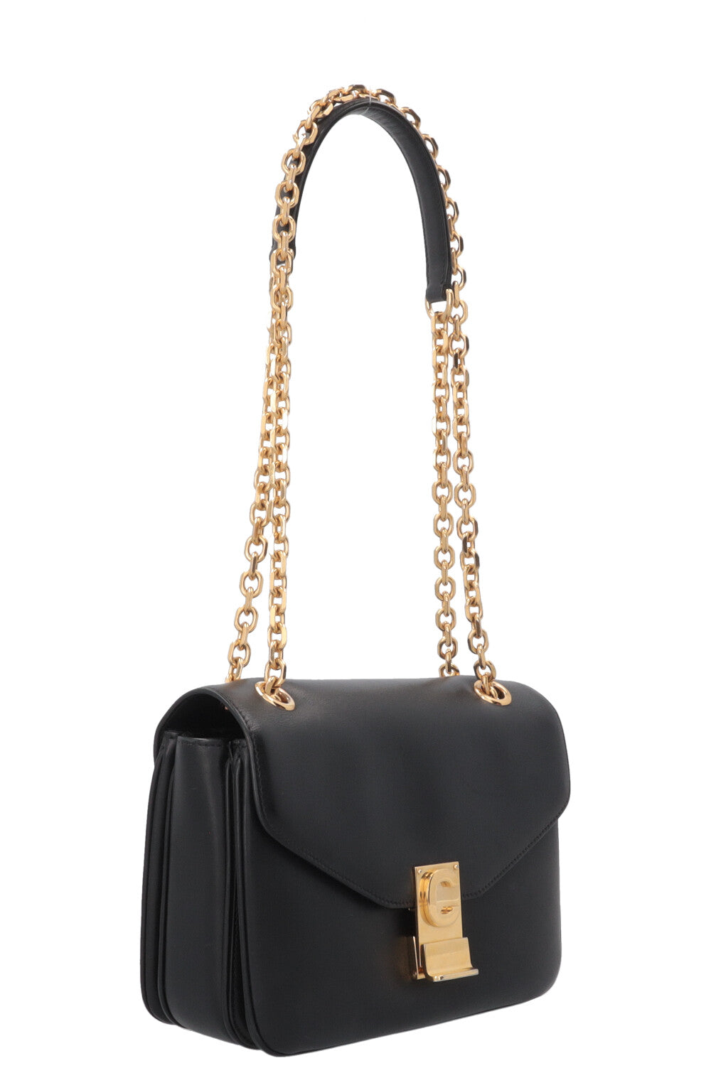 CELINE C Flap Bag Leather Black