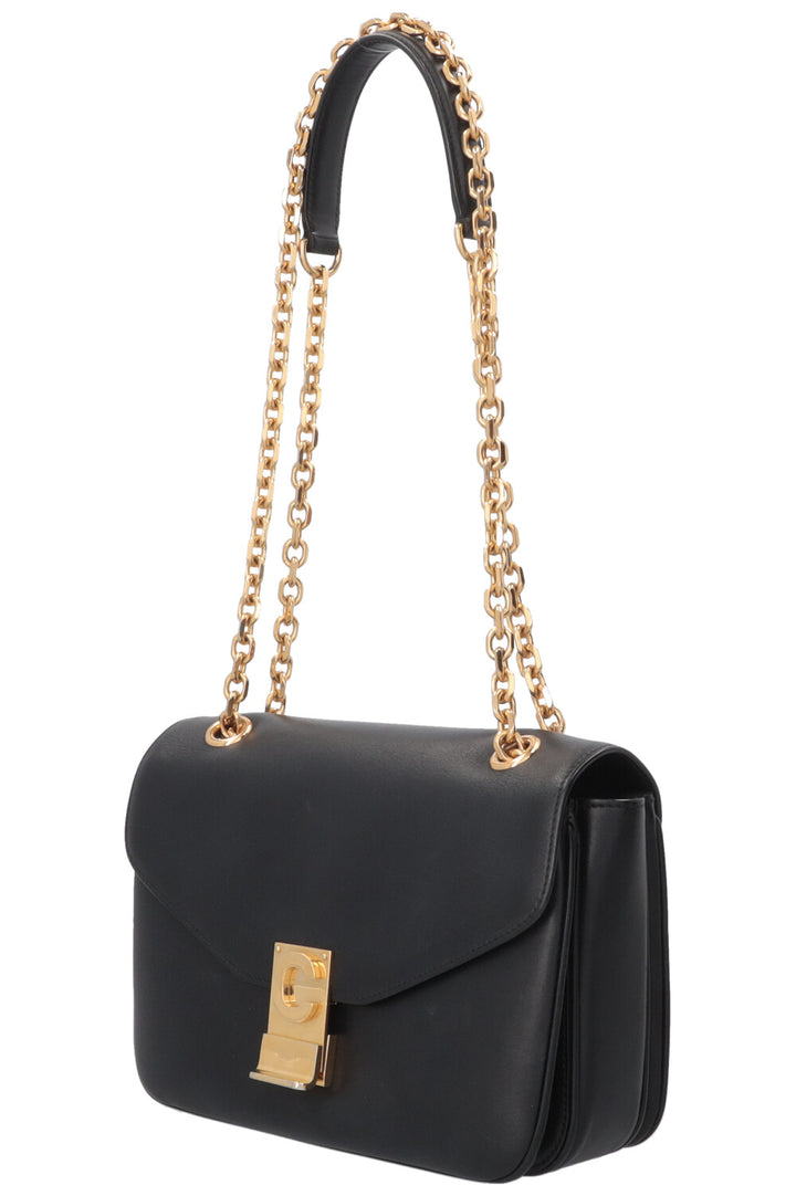 CELINE C Flap Bag Leather Black