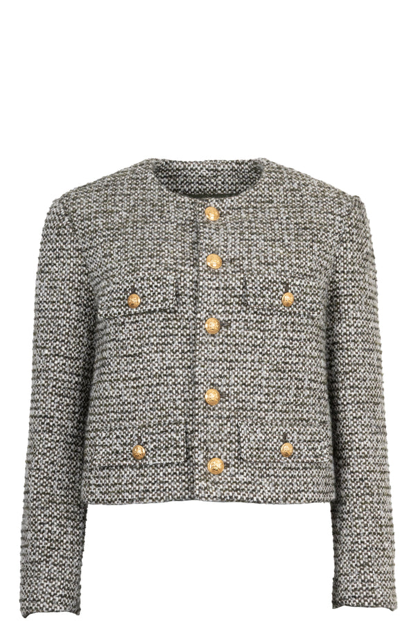 CELINE Chausseur Tweed Jacket Green