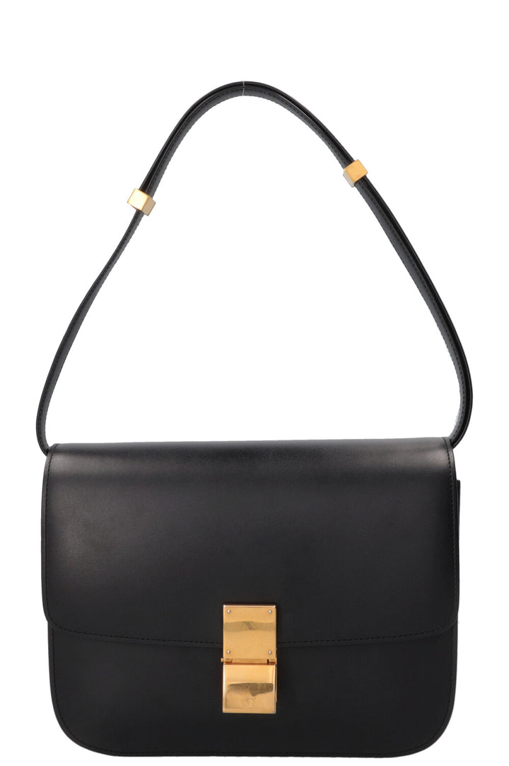 CELINE Classic Medium Box Bag Leather Black