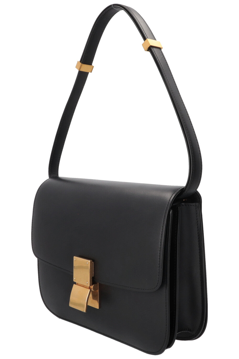 CELINE Classic Medium Box Bag Leather Black