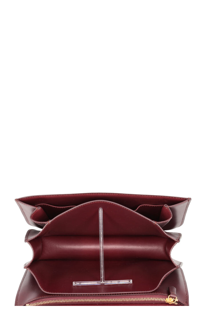 CÉLINE Classic Medium Box Bag Cuir Bordeaux