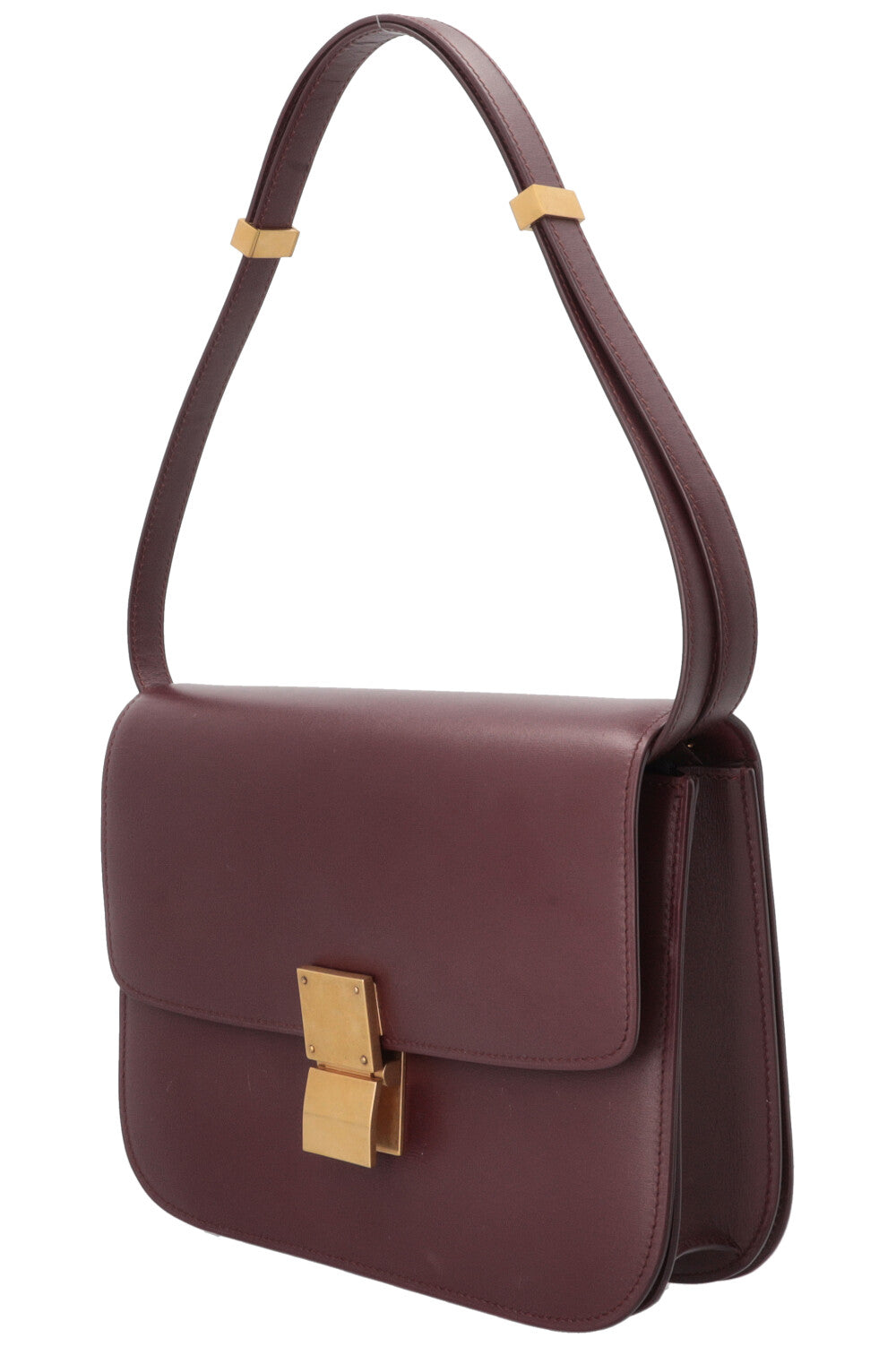 CÉLINE Classic Medium Box Bag Cuir Bordeaux