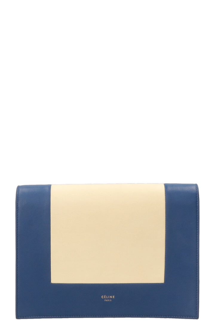 CELINE Frame Clutch Leather Cream