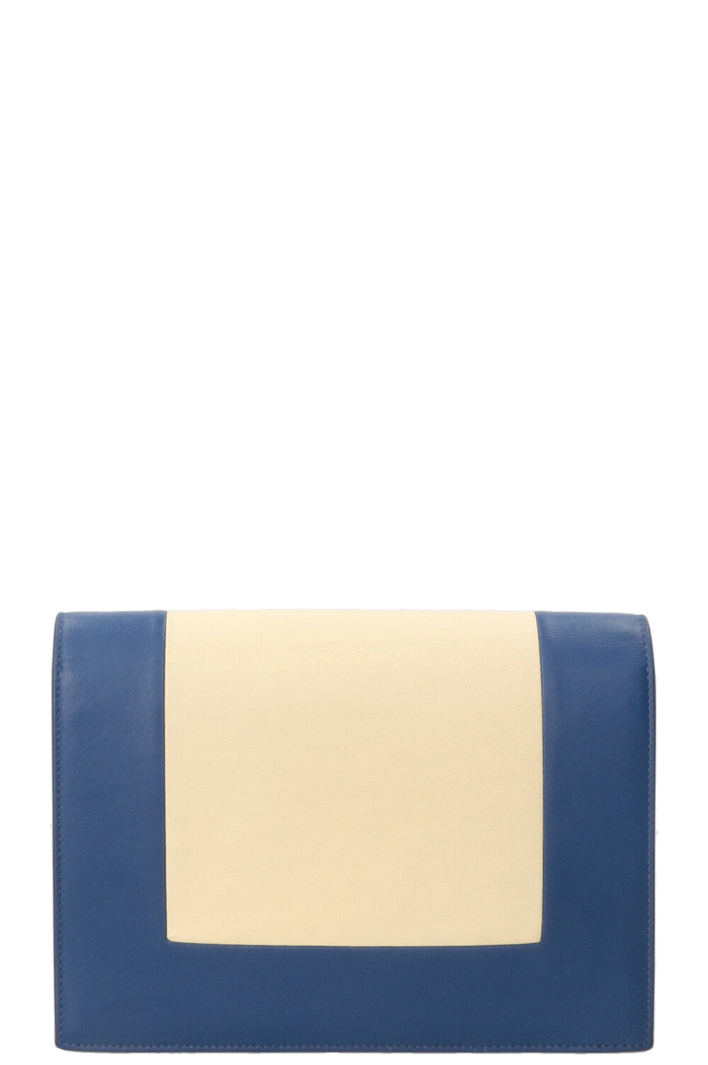 CELINE Frame Clutch Leather Cream
