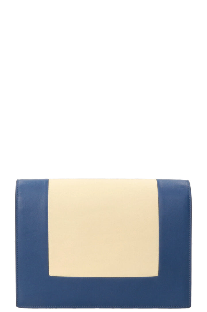 CELINE Frame Clutch Leather Cream