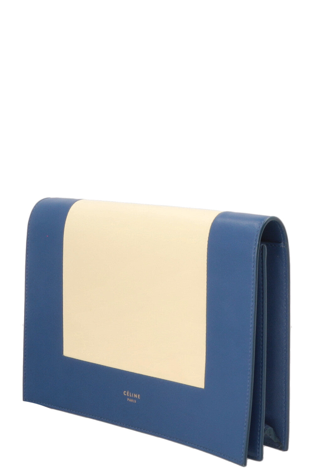 CELINE Frame Clutch Leather Cream
