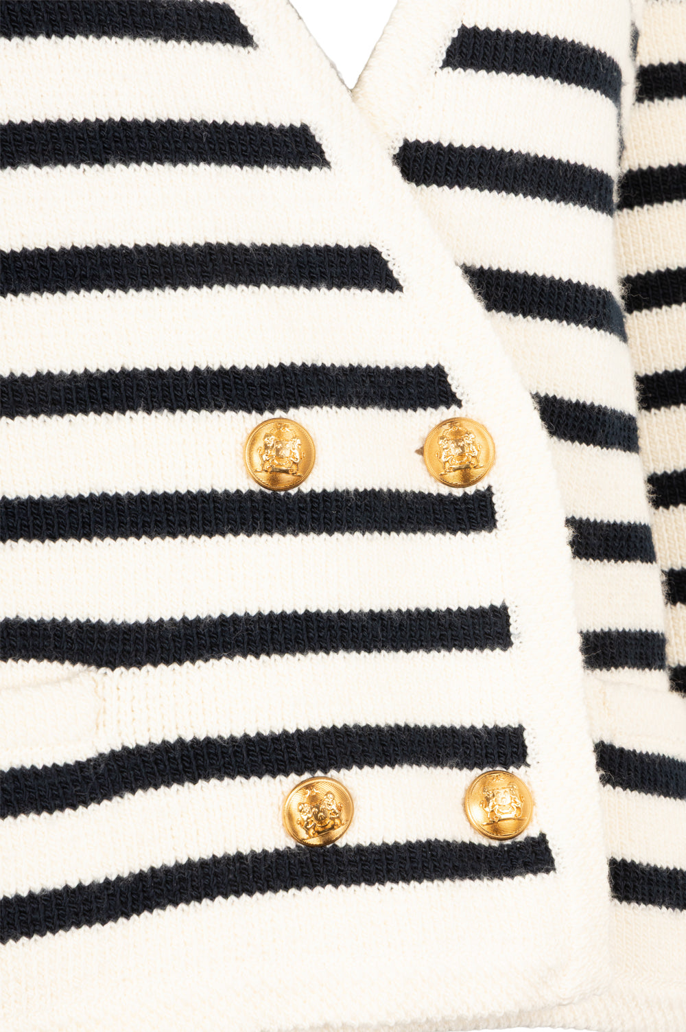 CELINE Knit Jacket Striped Black White