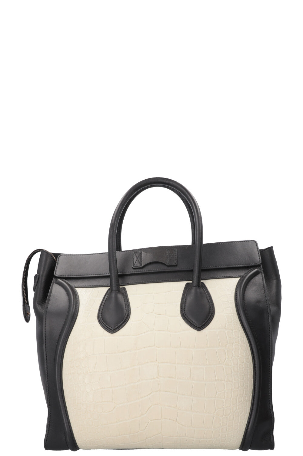 CÉLINE Luggage Grand Croco Blanc Noir