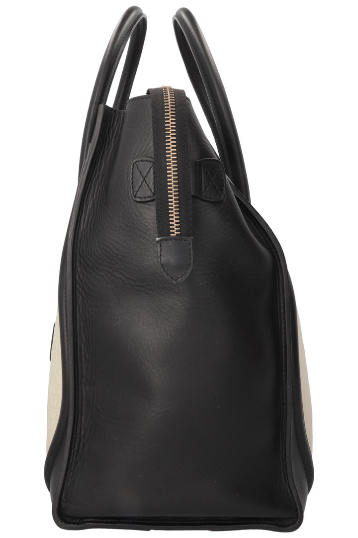 CÉLINE Luggage Grand Croco Blanc Noir