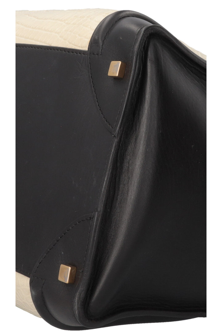 CÉLINE Luggage Grand Croco Blanc Noir